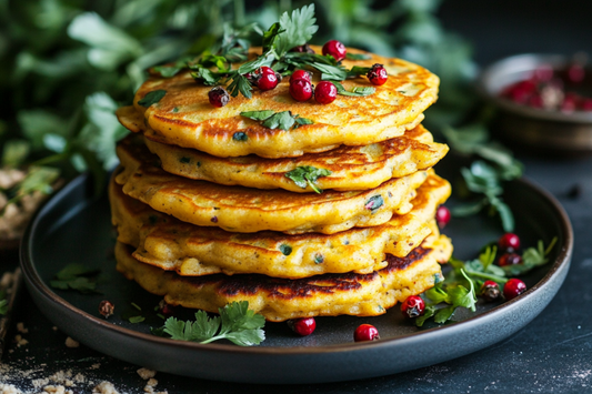 Savoury Chickpea Pancakes (Besan Chilla) with Herbs and Spices