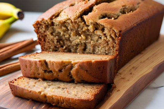 Pan de plátano húmedo con un toque de canela