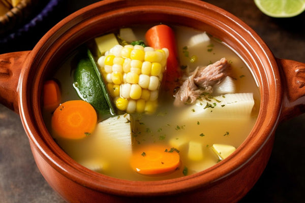 Caldo de res, también conocido como sopa de carne mexicana con verduras y caldo sabrosa