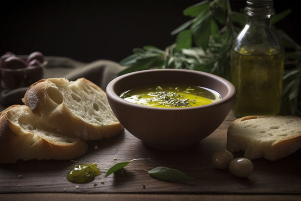 Salsa de pan de aceite de oliva mediterránea