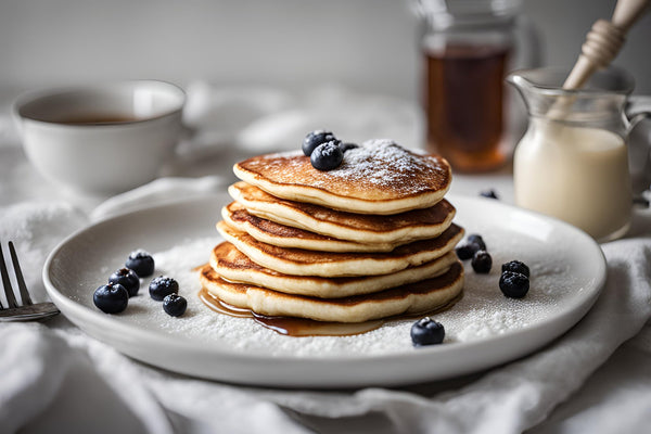 Panqueques de ricotta esponjosos con bayas frescas