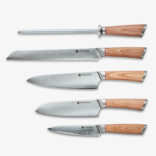 Haruta (はるた) 5 PCS Set VG10 Damasco Steel Kitchen Knives