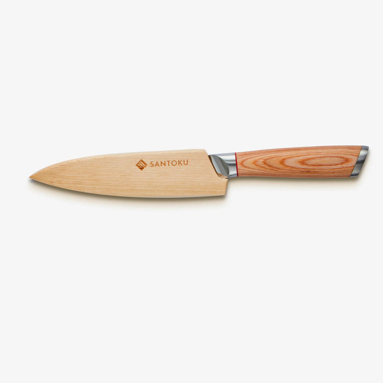 Haruta Cuchillo multiusos japonés de acero damasco VG10 de 5 pulgadas con mango de madera y funda