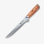 Haruta 6 pulgadas VG10 Cuchillo de deshielo de acero Damasco Japonés con mango de madera y vaina