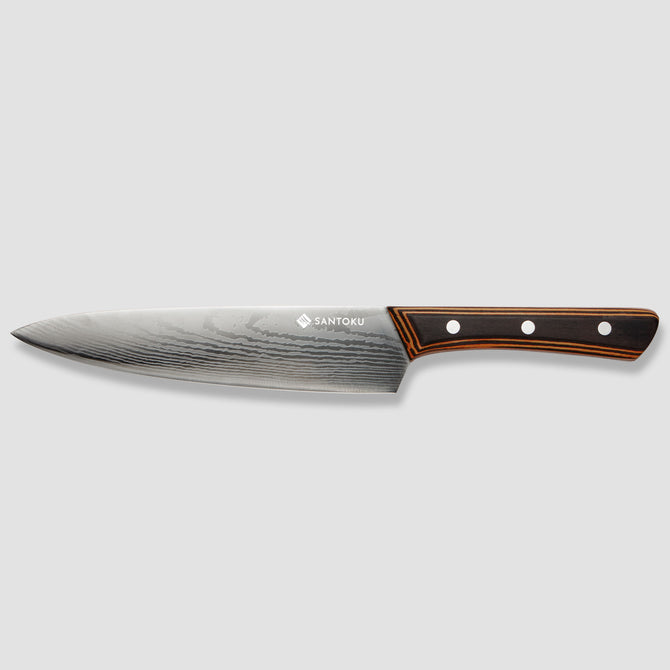 Yuhi 6-Piece Damascus-Pattern Kitchen Knife Set with Pakkawood Handles & Gift Box