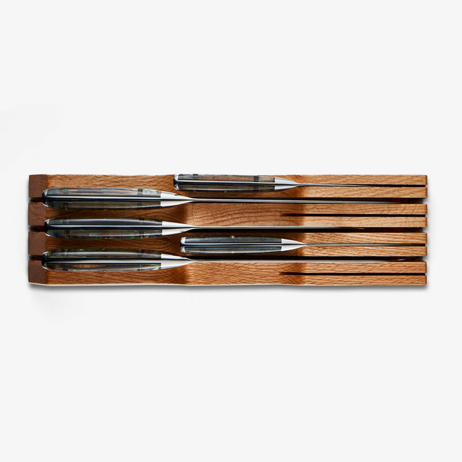 Cajón para cuchillos de cocina | Organizador de madera de mesa