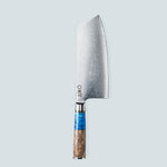 Cuchillo Aiko de Acero Damasco Azul con Mango de Resina de Color Azul